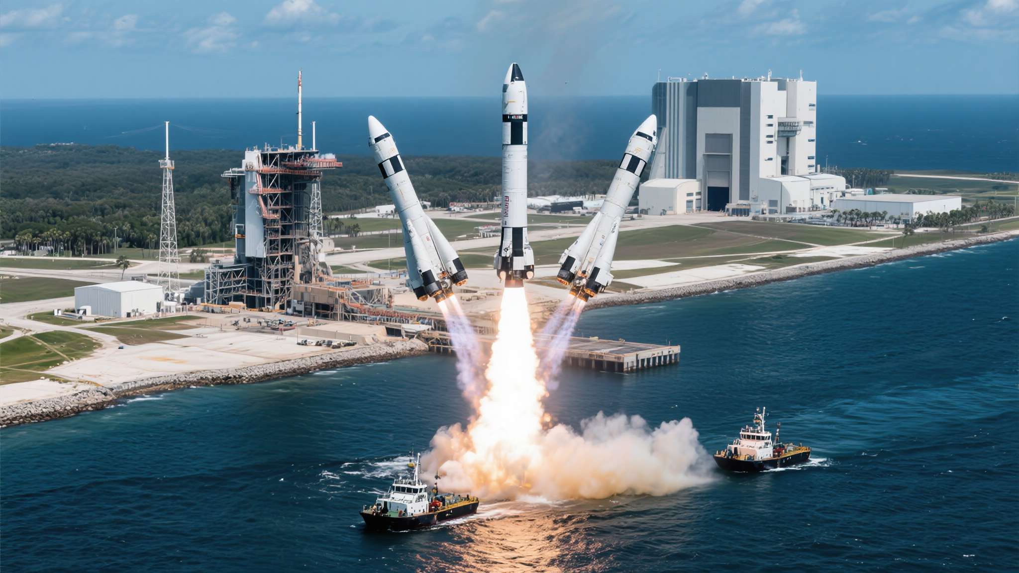 时隔十八个月猎鹰重型火箭再升空 收官卫星顺利组网 本次任务中,猎鹰重型火箭从肯尼迪航天中心LC-39A发射台起飞。点火后约2分35